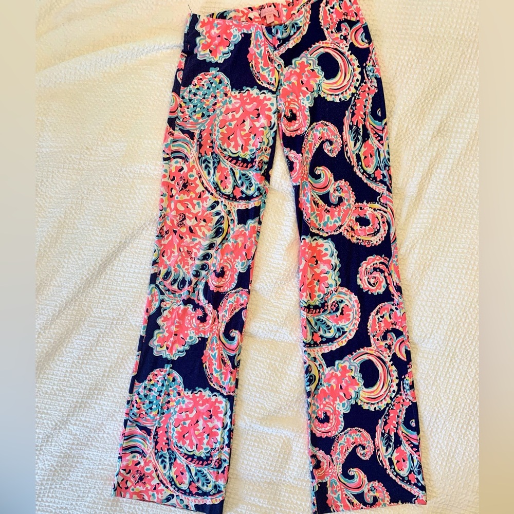 Lilly Pulitzer Georgia May Palazzo Pant Bright Navy Pop Up For The Halibut XS